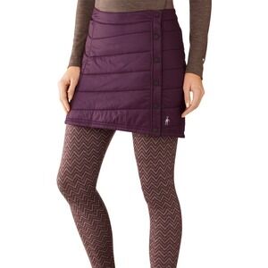 Smartwool Quilted Puffer Skirt Purple XL Snap Button Outdoor Gorpcore - Flawed